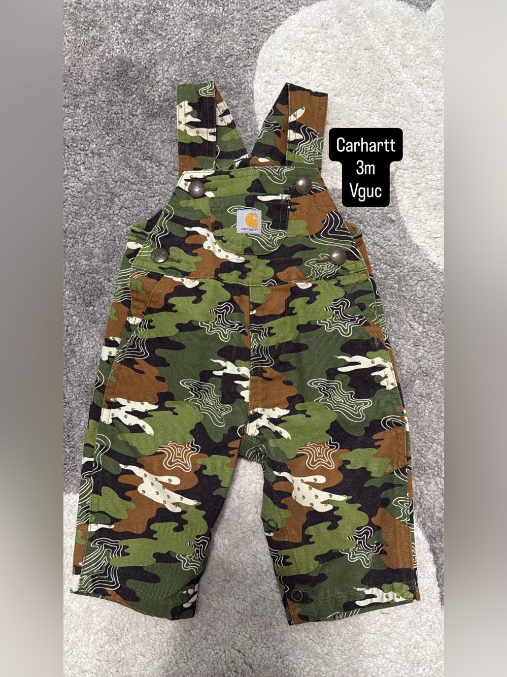 Carhartt Toddler Camouflage Overalls in Green and Brown